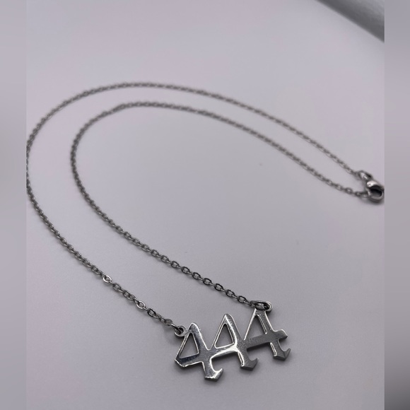 444 Angel Number Necklace | Protection | Silver | 18 inches | Nameplate Signs - Picture 6 of 9